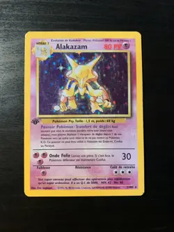 Carte Pokemon : Alakazam 1/102 Edition 1 Set de Base Wizards Francaise - Image 1