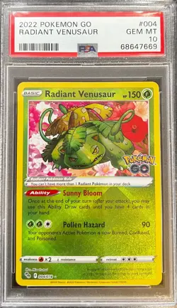 2022 Pokemon Go Radiant Venusaur #004 PSA 10 - Image 1