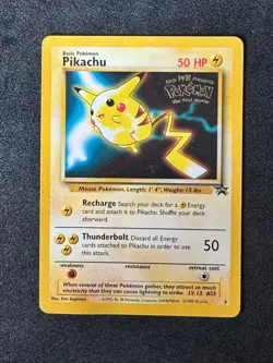 Pokemon Pikachu 1999 Kids WB 1st Movie WOTC #4 Black Star Promo - Image 1