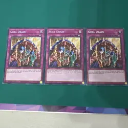 3x Yu-Gi-Oh! Skill Drain RA02-EN077 Secret Rare 1st Edition - Image 1
