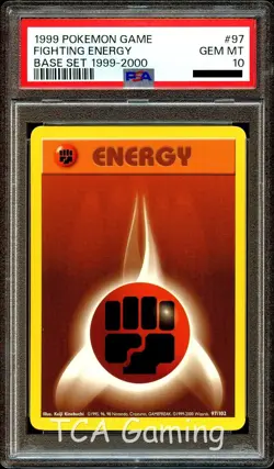 PSA 10 GEM MINT Fighting Energy 97/102 Base Set 1999-2000 Pokemon Card - Image 1