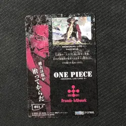 S0489 Mihawk 011 One Piece Memorial Log Card 3 Japanese Bandai 2011 - Image 2