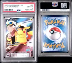 CAPTAIN PIKACHU Pokemon Card CBB1C 0709/09 Chinese Gem Pack Full Art PSA 10 UK - Image 3