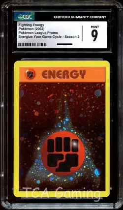 CGC 9 MINT Fighting Energy REVERSE HOLO League Energize Pokemon Card - Image 1