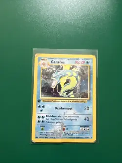 Pokemon TCG Gyarados Holo Rare Card Base Set 6/102, 1st Edition German - Image 1