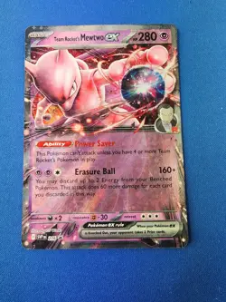 Team Rocket’s Mewtwo EX 216 Scarlet & Violet Black Star Promo Pokemon Card NM/M - Image 1