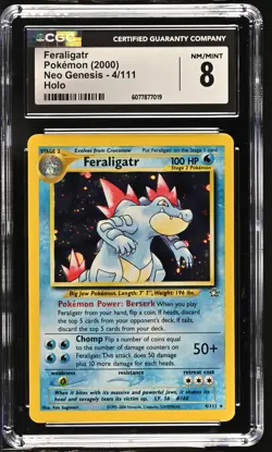 CGC 8 Feraligatr 2000 Neo Genesis 4/111 Holo Pokemon Card - Image 1