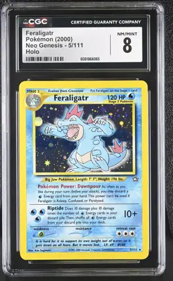 CGC 8 Feraligatr 2000 Neo Genesis 5/111 Holo Pokemon Card - Image 1