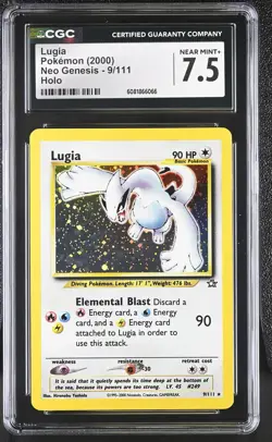 CGC 7.5 Lugia 2000 Neo Genesis 9/111 Holo Pokemon Card - Image 1