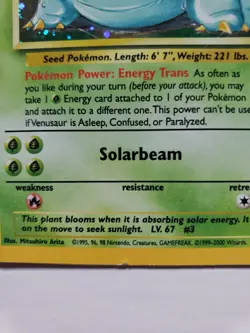 Pokemon TCG Venusaur Holo Rare Card 18/130 Base Set 2 - Image 2