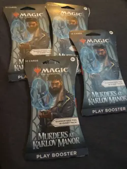 magic the gathering murders at karlow manor sealed packs lot of 4 - Image 1
