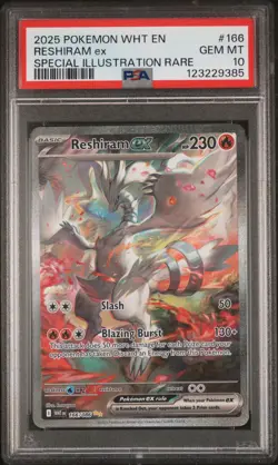 2025 POKEMON WHT EN-WHITE FLARE SPECIAL ILLUSTRATION RARE RESHIRAM EX PSA 10 - Image 1