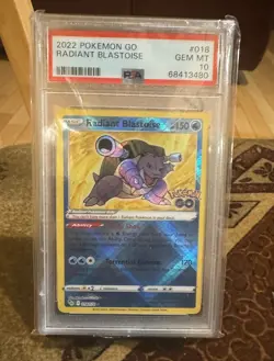 Pokemon PSA 10 GEM MINT Radiant Blastoise 018/078 Pokemon GO Holofoil 2022 - Image 1