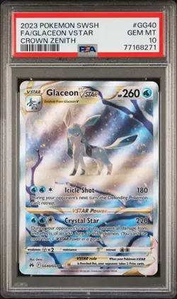2023 Pokemon Sword And Shield Crown Zenith #GG40 Fa/Glaceon Vstar PSA 10 - Image 1