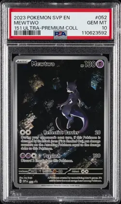 2023 POKEMON SVP EN-SV BLACK STAR PROMO 151 ULTRA-PREM COLL #052 MEWTWO PSA 10 - Image 1