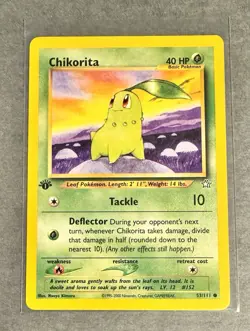 Chikorita 1st Edition 53/111 Common Neo Genesis 2000 - LP - Image 1