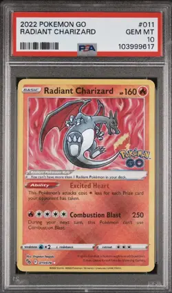 2022 POKEMON GO #011 RADIANT CHARIZARD PSA 10 - Image 1