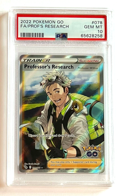 2022 Pokemon GO TCG Professor's Research Full Art Trainer 078/078 PSA 10 GEM MT - Image 1