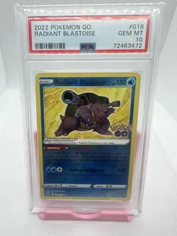 2022 POKEMON GO #018 RADIANT BLASTOISE PSA 10 - Image 1