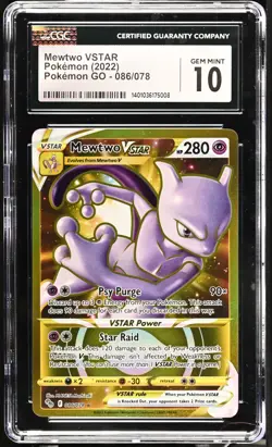 2022 Pokemon TCG - Gold Mewtwo VSTAR - Pokemon GO 086/078 - CGC 10 GEM MINT!! - Image 1