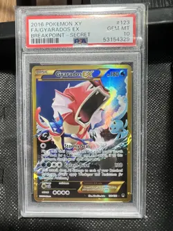 Gyarados Gold Secret Full Art EX 123/122 Pokemon XY BreakPoint PSA 10 - Image 1