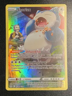 Snorlax Full Art UR TG10/TG30 Pokemon TCG Lost Origin Trainer Gallery Ultra Rare - Image 1