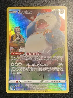 Snorlax Full Art UR TG10/TG30 Pokemon TCG Lost Origin Trainer Gallery Ultra Rare - Image 2