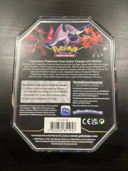 Pokemon CROWN ZENTIH GALARIAN MOLTRES TIN Sealed 4 Crown Zenith Packs & Promo - Image 3