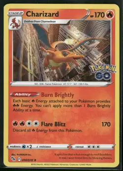Charizard Holo Rare Pokemon GO 010/078 NM - Image 1