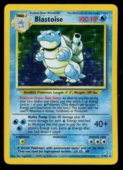 Pokemon Base Set Blastoise 2/102 Holo Rare Unlimited 1999 Near Mint - Image 1