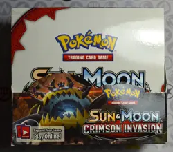 POKEMON SUN & MOON: CRIMSON INVASION BOOSTER BOX EMPTY FOR DISPLAY - Image 1