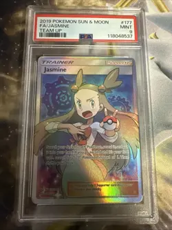 2019 POKEMON SUN & MOON #177 FULL ART JASMINE MINT PSA 9 TEAM UP TRAINER - Image 1