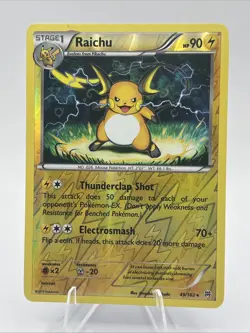 Pokemon Raichu Card 49/162 Reverse Holo Rare XY Breakthrough 2015 NM Vintage - Image 1