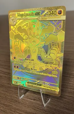 Pokemon Mega Lucario EX Hyper Rare Gold Card - M Evolution 188/132 NM Near Mint - Image 3