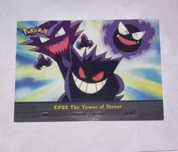 EP22 THE TOWER OF TERROR - BLUE LOGO - NON-HOLO - TOPPS POKEMON TV CARD - Image 1