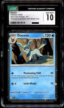 CGC 10 GEM MINT Glaceon SVP171 COSMOS HOLO PROMO SVP 171 Pokemon Card - Image 2