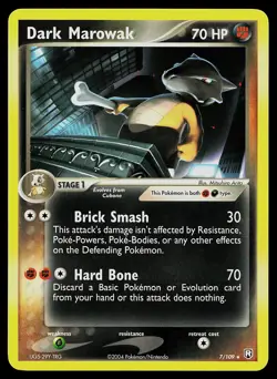 Pokemon Card - Dark Marowak EX Team Rocket Returns 7/109 Non Holo - Image 1