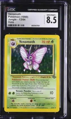 CGC 8.5 Venomoth 1999 Jungle 13/64 Holo Pokemon Card - Image 1