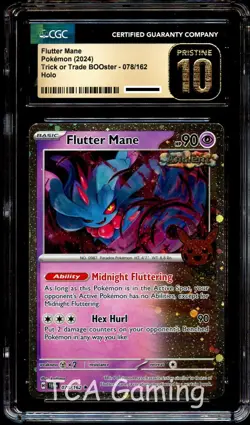 CGC 10 PRISTINE Flutter Mane 078/162 COSMOS HOLO Trick or Trade Pokemon Card - Image 1