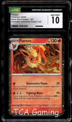 CGC 10 GEM MINT Flareon SVP167 COSMOS HOLO PROMO SVP 167 Pokemon Card - Image 1