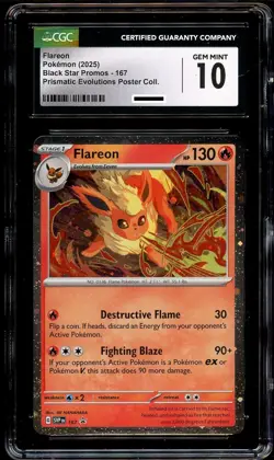 CGC 10 GEM MINT Flareon SVP167 COSMOS HOLO PROMO SVP 167 Pokemon Card - Image 2