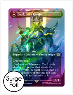 1x Cecil, Dark Knight, Borderless Surge Foil, Final Fantasy Magic MTG NM - Image 1