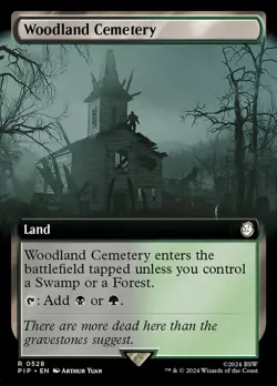 1 x Woodland Cemetery - Foil - Extended Art - Universes Beyond: Fallout - NM-Min - Image 1
