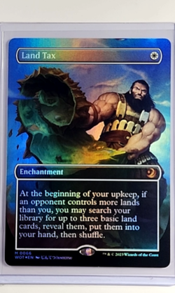 MTG Magic The Gathering WOT Enchanting Tales Anime Borderless Foil Land Tax MP - Image 1