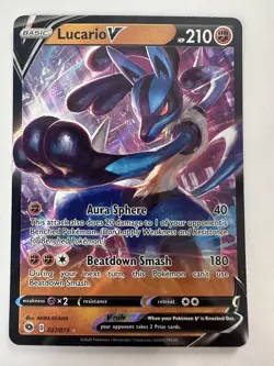 Pokemon TCG Champion's Path 027/073 - Lucario V - Ultra Rare - NM - Image 1