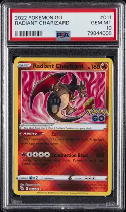 2022 POKEMON GO #011 RADIANT CHARIZARD PSA 10 - Image 1