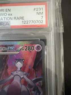 Pokemon Team Rockets Mewtwo Ex Destined Rivals SIR 231/182 PSA 7 - Image 4