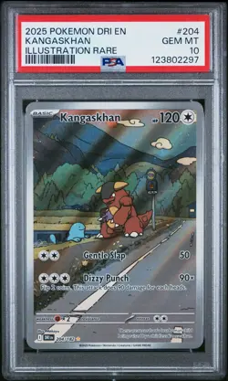 2025 POKEMON DRI EN-DESTINED RIVALS ILLUSTRATION RARE #204 KANGASKHAN PSA 10 - Image 1