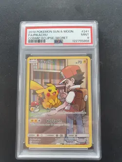 Pokemon Tcg 2019 Sun And Moon Cosmic Eclipse Red/Pikachu #241 Psa 9 Mint - Image 1