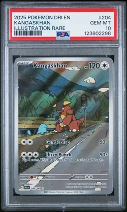 2025 POKEMON DRI EN-DESTINED RIVALS ILLUSTRATION RARE #204 KANGASKHAN PSA 10 - Image 1